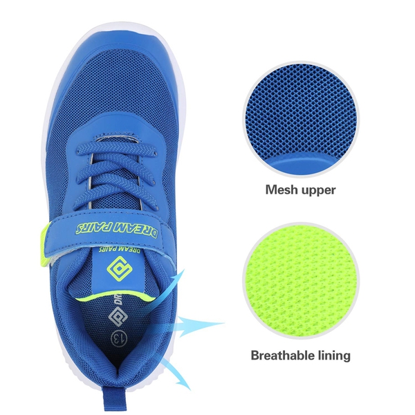 [EZ-Ons BreezeRunners] Breathable And Lightweight Kids Running Sneakers - ROYAL BLUE NEON - 2